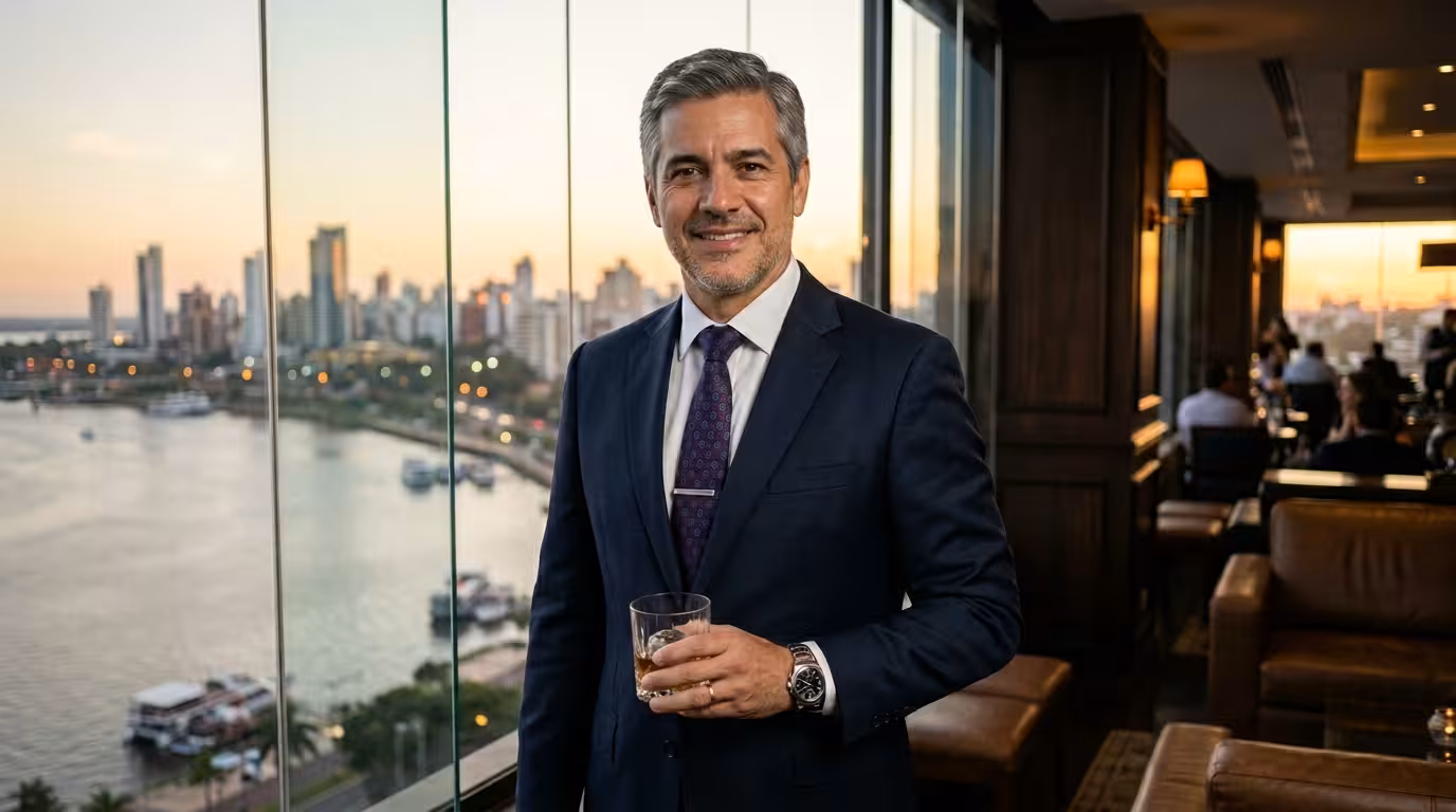 Sugar Daddy paraguayo - empresario sofisticado con vista a Asunción